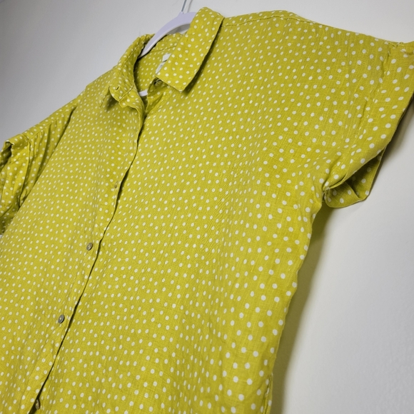 RACHEL ZOE Linen Micro Polka-dot Dolman Sleeve Slouchy Blouse S - Picture 5 of 8